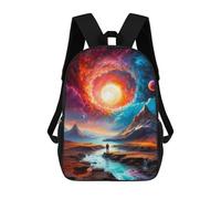 sinyumoney 3D mochila para niños croma Synthwave symphony bolsas impresas bolsa de escuela mochila ligera mochila de moda y diversión para niños, Sun In The Sky, 17"