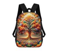 Sinyumoney 3D mochila para niños Wolf Sky Night Moon Animal bolsas impresas bolsa escolar mochila ligera mochila moda y diversión para niños, Harmony In The Orchard, 17"