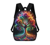 Sinyumoney 3D mochila para niños Wolf Sky Night Moon Animal bolsas impresas bolsa escolar mochila ligera mochila moda y diversión para niños, The Neon Grove, 17"
