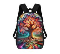 Sinyumoney 3D mochila para niños Wolf Sky Night Moon Animal bolsas impresas bolsa escolar mochila ligera mochila moda y diversión para niños, El incandescente Arboreto, 17"