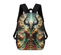 Sinyumoney 3D mochila para niños Wolf Sky Night Moon Animal bolsas impresas bolsa escolar mochila ligera mochila moda y diversión para niños, The Fractal Guardian, 17"