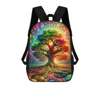 Sinyumoney 3D mochila para niños Wolf Sky Night Moon Animal bolsas impresas bolsa escolar mochila ligera mochila moda y diversión para niños, Corazón de Verdant Cosmos, 17"