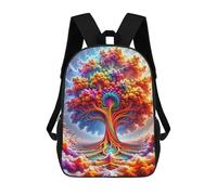Sinyumoney 3D mochila para niños Wolf Sky Night Moon Animal bolsas impresas bolsa escolar mochila ligera mochila moda y diversión para niños, Spectrum Sovereign, 17"