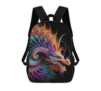 Sinyumoney 3D mochila para niños Wolf Sky Night Moon Animal bolsas impresas bolsa escolar mochila ligera mochila moda y diversión para niños, Llama eterna, 17"