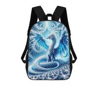 Sinyumoney 3D mochila para niños Wolf Sky Night Moon Animal bolsas impresas bolsa escolar mochila ligera mochila moda y diversión para niños, Fractal Frost Dragón, 17"