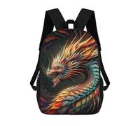 Sinyumoney 3D mochila para niños Wolf Sky Night Moon Animal bolsas impresas bolsa escolar mochila ligera mochila moda y diversión para niños, Dragonscale Vortex, 17"