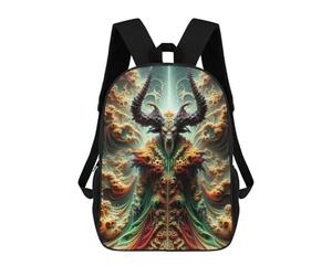 Sinyumoney 3D mochila para niños Wolf Sky Night Moon Animal bolsas impresas bolsa escolar mochila ligera mochila moda y diversión para niños, The Fractal Guardian, 17"