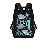sinyumoney 4th Birthday Sea Animal Mochila Escolar Infantil Impresa En 3D Para Niños, Mochilas De Viaje De Alta Capacidad, Bolsas Para Libros, Mochila Escolar Infantil 17inch