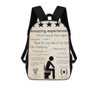 sinyumoney 5 STAR BATHROOM CRAFT Mochila Escolar Para Niñas Mochila Impermeable Mochila Informal De Día Mochila Ligera Para Niño Y Niña Mochila Escolar 17inch