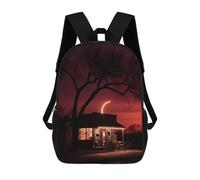 sinyumoney 80s Neon Night Moon Mochila Escolar Mochila De Día Mochila De Negocios Mochila Impermeable Para Libros Para Hombres/mujeres 17inch
