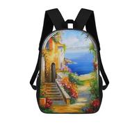 sinyumoney A Beautiful Courtyard Mochila Trabajo Negocios Colegio Escuela Para Campus Deportes Al Aire Libre Viajes 17inch