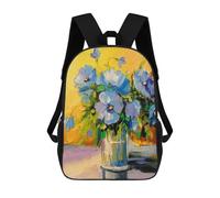 sinyumoney A Bouquet of Blue Flowers Mochila Grande Escolar Para Niños - Perfecta Para Viajes, Trabajo Y Uso Diario 17inch
