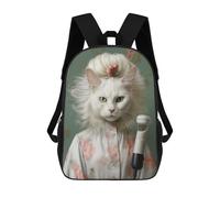 sinyumoney A Cat Singer with Hair Mochila Escolar Impresa En 3D Mochilas Informales Para Niños Mochila Escolar Impresa En 3D Para Niños De Primaria Y Secundaria 17inch