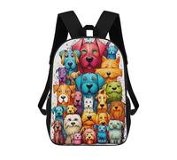 sinyumoney A Colourful Pile of Dogs Mochila Escolar Para Niños Mochila Escolar Impresa En 3D Mochila Escolar De Moda Para Niños De Primaria Y Secundaria 17inch