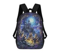sinyumoney A Fantasy Meeting Raccoon Mochila Escolar Infantil Impresa En 3D Para Niños, Mochilas De Viaje, Bolsas Para Libros, Mochila Escolar Infantil 17inch