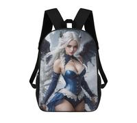sinyumoney A Girl of Sapphire Feather Mochila Escolar Grande Para Niños - Perfecta Para Viajes, Trabajo Y Uso Diario 17inch
