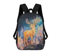 sinyumoney A Golden Deer Stands on Mochila De Peluche Con Dibujos Animados, Mochila 3D Para Niños, Bolsa Escolar, Idea De Regalo De Cumpleaños Para Niños Y Niñas 17inch