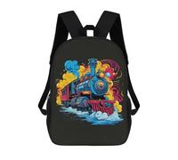 sinyumoney A Pop Art Steam Train Mochila Grande, Ligera E Informal Para El Campus, Actividades Al Aire Libre, Viajes Y Deportes 17inch