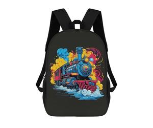sinyumoney A Pop Art Steam Train Mochila Grande, Ligera E Informal Para El Campus, Actividades Al Aire Libre, Viajes Y Deportes 17inch