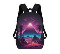 sinyumoney A Pyramid in The Neon Sand Mochila Escolar Infantil De 17 Pulgadas, Mochila Escolar Impresa En 3D Para Niños De Primaria Y Secundaria