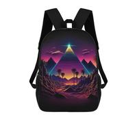 sinyumoney A Retrowave Pyramid Mochila Escolar Impresa En 3D 17inch Mochila Escolar Infantil Mochilas De Viaje Mochila Informal De Moda Para Niños Y Estudiantes