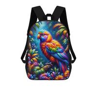 sinyumoney A Vivid Image of A Tropical Bird with Neon Plumage, Set within A Dense Rainforest. The Bir Mochila Escolar Secundaria Informal Para Viajes Para Niños/niñas/adolescentes 17inch