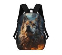 sinyumoney A Wolf in The Starry Sky Mochila Infantil, Mochila Escolar De Gran Capacidad Para Estudiantes, Mochila Para Libros, Mochila Para Niños, Niñas, Adultos Y Adolescentes 17inch
