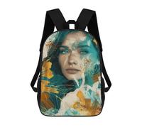 sinyumoney Abstract Art Woman Portrait Mochila Escolar Infantil De 17 Pulgadas, Impresa En 3D, Estilo Casual, Para Niños, Ideal Para Viajes, Como Mochila Escolar O Para Llevar Libros.