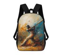 sinyumoney Abstract Baseball Player - Dynamic Sports Art Mochilas Para Niños Mochila Escolar Mochila Escolar Impresa En 3D Para Niños Estudiantes De Primaria Y Secundaria 17inch