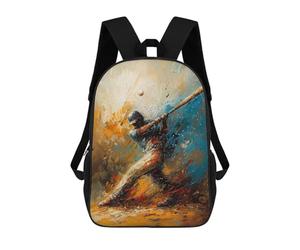 sinyumoney Abstract Baseball Player - Dynamic Sports Art Mochilas Para Niños Mochila Escolar Mochila Escolar Impresa En 3D Para Niños Estudiantes De Primaria Y Secundaria 17inch