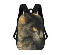 sinyumoney Abstract Black Cat with Golden Eye Mochila Escolar Para Niños Y Niñas, Mochila Informal De Viaje, Mochila De Gran Capacidad Para El Día A Día 17inch