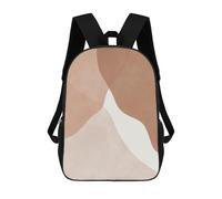sinyumoney Abstract Brown And White Shapes Mochila Escolar Mochilas Escolares Para Niñas Y Niños Mochila Con Bolsillo Mochila Escolar De Moda Para Niños 17inch