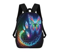 sinyumoney Abstract Butterfly with Glowing Elements Mochila Escolar Impermeable Para Viajes, Mochila Para Ordenador Portátil, Ideal Para Acampar, Aventuras Al Aire Libre Y Viajes Diarios 17inch
