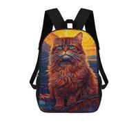 sinyumoney Abstract Cat 2 Mochilas Para Niños 17inch Mochila Escolar Mochila Escolar Impresa En 3D Para Niños De Primaria Y Secundaria