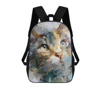 sinyumoney Abstract Cat Face Artwork Mochila Escolar Para Secundaria, Mochila Informal Para Niñas Y Adolescentes 17inch