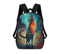 sinyumoney Abstract Cat Painting Mochilas Para Niños Mochila Escolar Mochila Escolar Impresa En 3D Para Niños Estudiantes De Primaria Y Secundaria 17inch