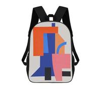 sinyumoney Abstract Collage 1 Mochila Escolar Infantil Impresa En 3D 17inch Mochilas Escolares Para Niños, Estilo Casual Y Moderno, Mochilas De Viaje De Alta Capacidad