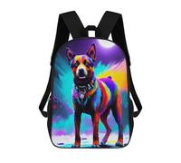 sinyumoney ABSTRACT COLORFUL DOG Mochila Escolar Para Niñas Y Niños, Mochilas De Gran Capacidad, Mochilas Ligeras Para Niños Y Estudiantes 17inch