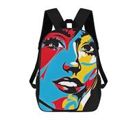 sinyumoney Abstract Colorful Face Art Mochila Escolar Infantil De Moda Informal Mochilas Infantiles Impresas En 3D Mochila Grande Para Niño 17inch