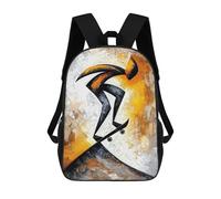 sinyumoney Abstract Cubist Skateboarder in Action on The Ramp Art Mochila Escolar Infantil Con Impresión 3D, Mochila Escolar Informal Para Niños De Primaria Y Secundaria 17inch