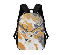 sinyumoney Abstract Deer Painting Art-7 Mochila Escolar De 17 Pulgadas Para Adolescentes, Con Estampado 3D, Ajustable Y Con Bolsillos, Ideal Para Niños, Niñas Y Estudiantes.