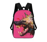 sinyumoney Abstract Dog Portrait on Pink Background Mochila Escolar Infantil Impresa En 3D Para Niños, Mochila De Viaje De Alta Capacidad, Mochilas Para Libros De 17 Pulgadas Para Niños