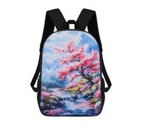 sinyumoney Abstract Dragon Chino Mochila Escolar Ligera Ideal Para Aeropuerto, Universidad, Estudiantes, Adolescentes, Niñas, Niños, Mujeres Y Hombres, Cherry Blossom Mountain Stream, 17"