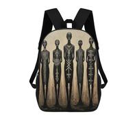 sinyumoney Abstract Figures with Tribal Markings Painting Mochila Escolar Infantil Impresa En 3D, Mochila Informal De Moda Para Niños, Mochila De Viaje De Alta Capacidad Para Libros Para Niños 17inch