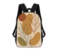 sinyumoney Abstract Floral Art with Earth Tones Mochila Escolar Infantil Impresa En 3D Para Niños, Mochila De Viaje De Alta Capacidad, Bolsas Para Libros, Mochila Escolar Infantil 17inch