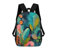 sinyumoney Abstract Floral Design Mochila Escolar Para Niños Y Niñas, Mochila Informal De Viaje, Mochila De Gran Capacidad Para El Día A Día 17inch