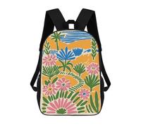 sinyumoney Abstract Floral Landscape Illustration Mochila Escolar Impresa En 3D 17inch Mochilas De Moda Para Niños, Mochilas Escolares Para Niños De Primaria Y Secundaria