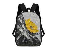 sinyumoney Abstract Floral Painting with Yellow Flower Mochila Escolar Mochilas Escolares Para Niñas Y Niños Mochila Con Bolsillo Mochila Escolar De Moda Para Niños 17inch