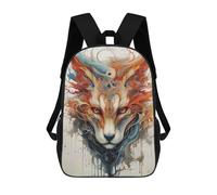 sinyumoney Abstract Fox Portrait with Watercolor Effect Mochila Escolar Mochila Para Niños Impresa En 3D Mochilas Infantiles Para Niños Y Niñas Mochilas Escolares Mochilas De Viaje Para Niños 17inch