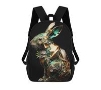 sinyumoney Abstract Geometric Rabbit Mochilas Impresas En 3D Para Niños, Mochila Escolar, Mochila Informal Para Exteriores, Mochila Informal De Moda Para Niños, Lindas Bolsas De Viaje 17inch